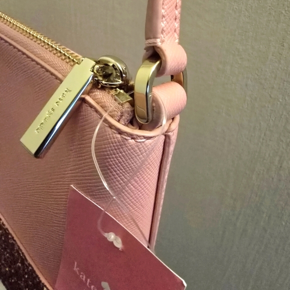 NWT! Kate Spade Pink Crossbody Bag w Metallic Sheen! Glitter bags no longer made - Picture 6 of 9
